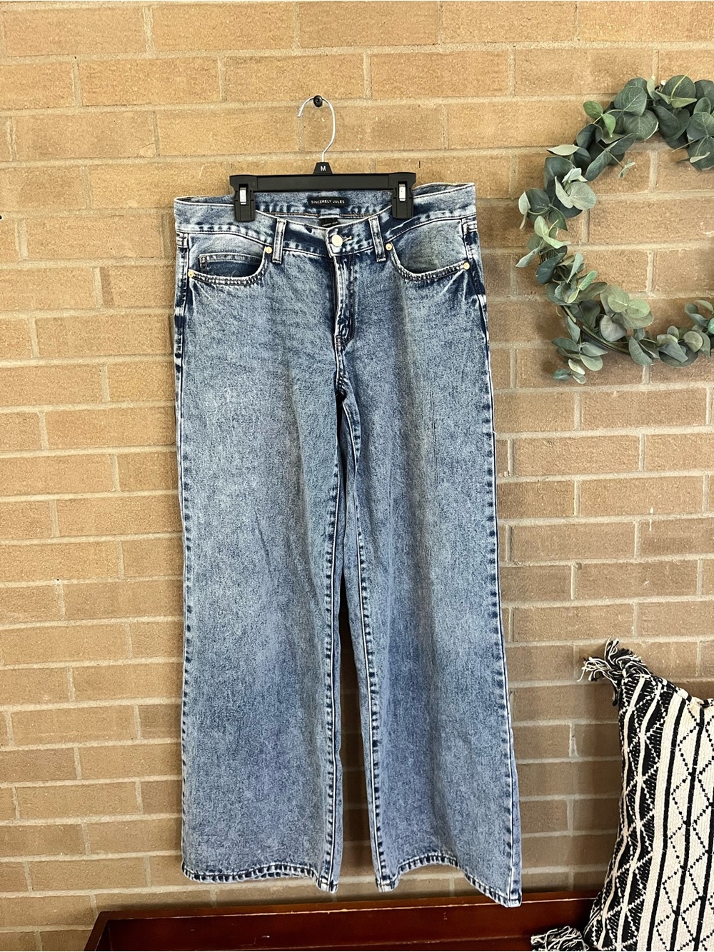 Sincerely Jules Light Acid Wash Wide Leg Jeans